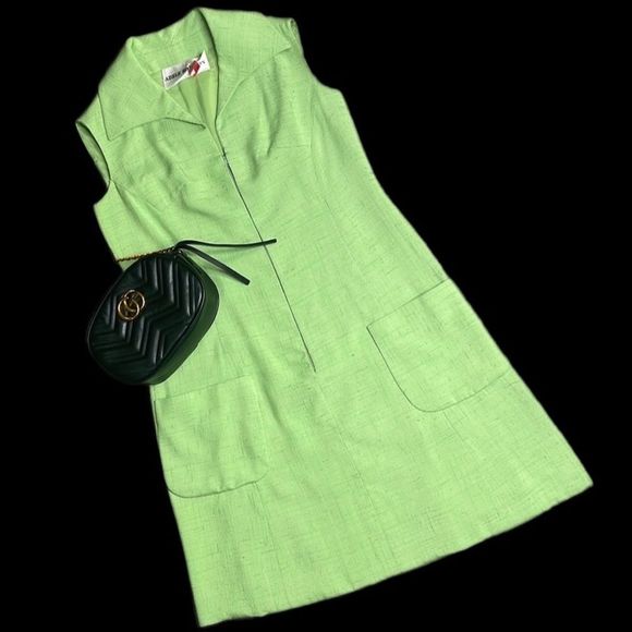 Vintage Mod Lime Green Adele Simpson Dress - Picture 2 of 15